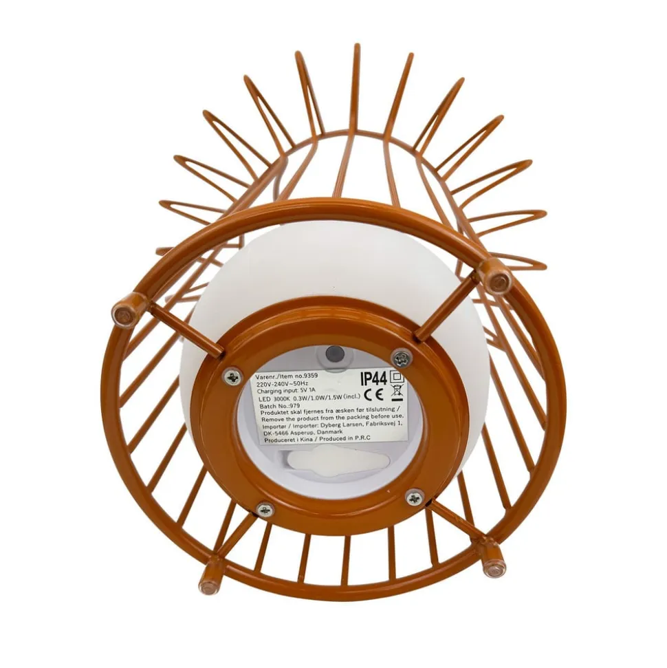 Dyberg Larsen LED-bordlampe Kurv, terracotta, metal