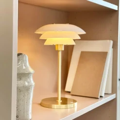 Dyberg Larsen LED-bordlampe DL20, højde 30 cm, glas