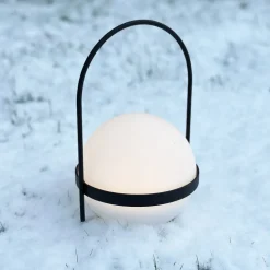 Dyberg Larsen LED-solcellelampe Summer, hvid/sort Højde 26 cm