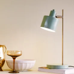 Dyberg Larsen Ocean bordlampe, oliven, højde 43 cm, metal