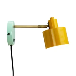 Dyberg Larsen Ocean væglampe, karry messing turkis