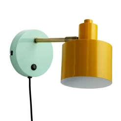 Dyberg Larsen Ocean væglampe, karry messing turkis