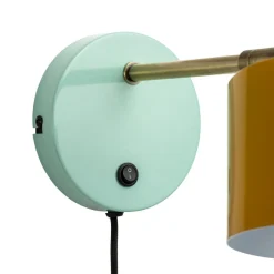 Dyberg Larsen Ocean væglampe, karry messing turkis