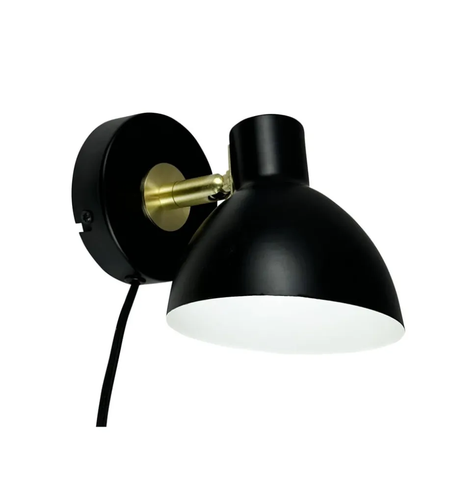 Dyberg Larsen væglampe Lilje, sort, Ø 16 cm, metal