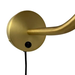 Dyberg Larsen væglampe Oulu, sort/messing, Ø 20,3 cm