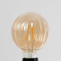 E27 3,8 W LED G95 2.700 K 340lm riller, rav, 2 stk