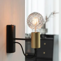 E27 3,8 W LED-pære G95 918 struktur, røg, 5 stk