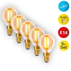 E14 3,9 W 313lm LED-pære varmhvid kan dæmpes 5 stk