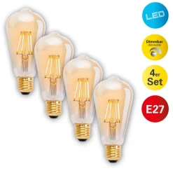 E27 4 W 320lm LED-pære varmhvid kan dæmpes 4 stk