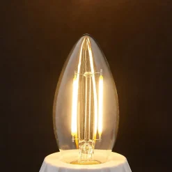 E14 filament LED-kertepære 2W, klar, 2.700 K