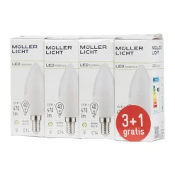 E14 LED-kertepære 5,5 W 2.700 K sæt 3+1 470lm mat