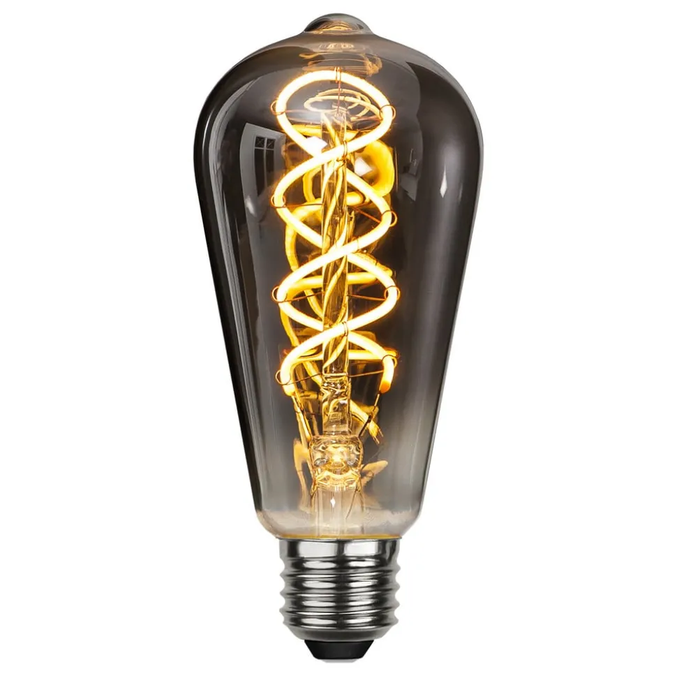 E27 ST64 2 W rustik LED-pære, filament 2.100 K røg