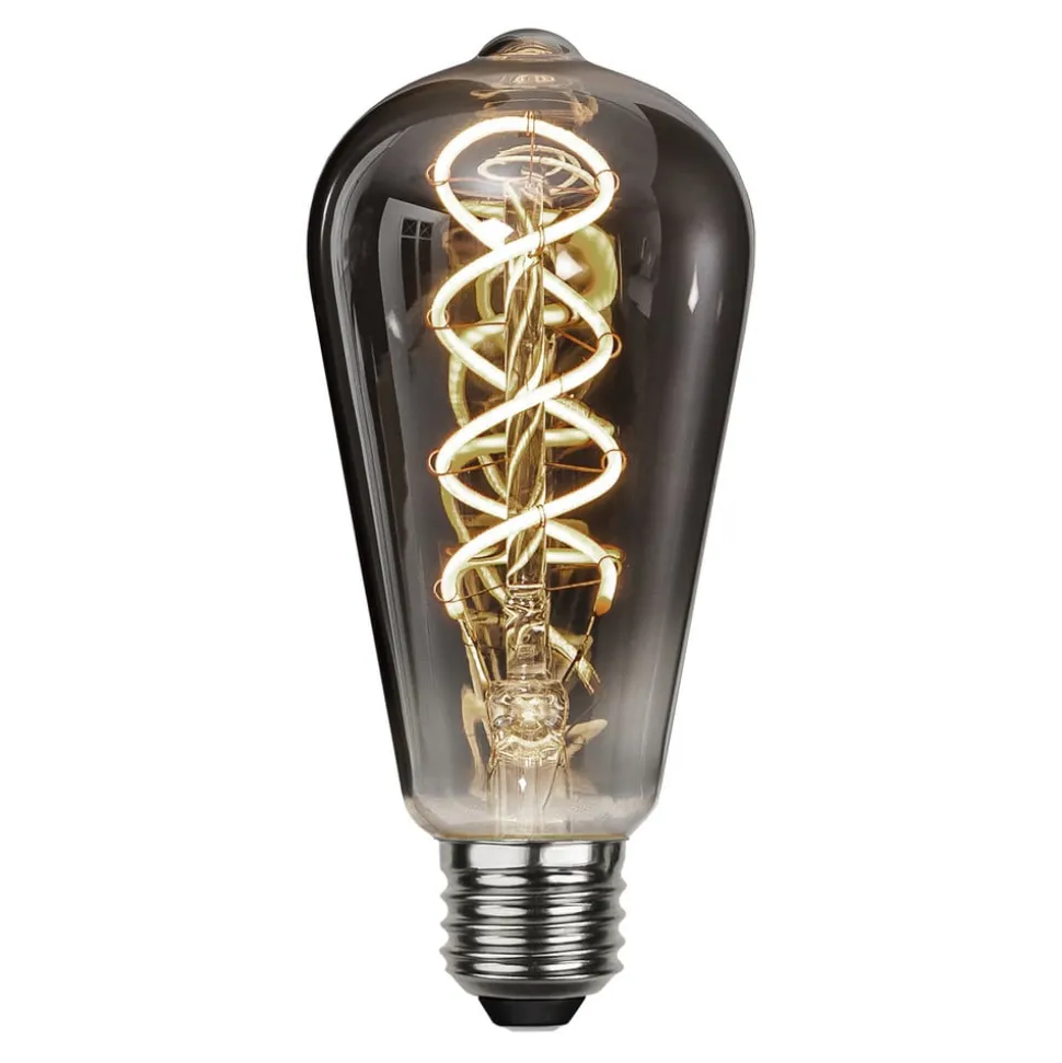 E27 ST64 2 W rustik LED-pære, filament 2.100 K røg