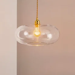 EBB & FLOW Horizon glas-pendellampe, klar, Ø 36 cm