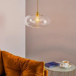 EBB & FLOW Horizon glas-pendellampe, klar, Ø 36 cm