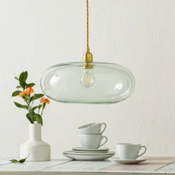 EBB & FLOW Horizon hængelampe, gul, røg Ø 36cm