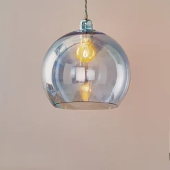 EBB & FLOW Rowan hængelampe blå-sølv Ø 28cm