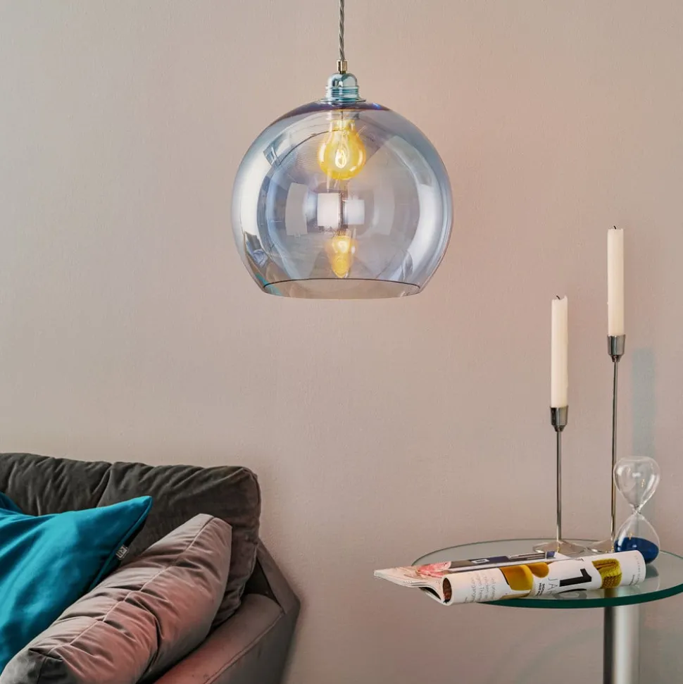 EBB & FLOW Rowan hængelampe blå-sølv Ø 28cm