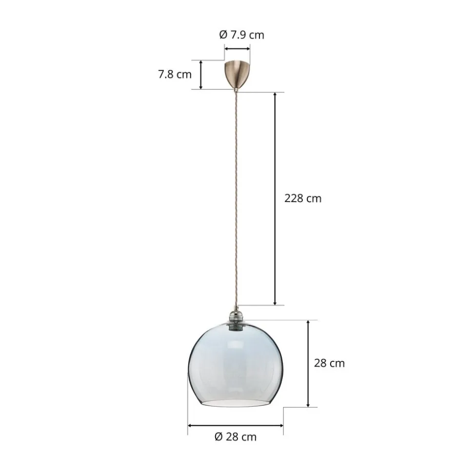 EBB & FLOW Rowan hængelampe blå-sølv Ø 28cm