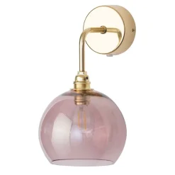 EBB & FLOW Rowan væglampe guld, skærm rosé-brun