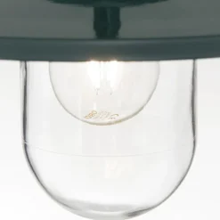 Edward udendørs hængelampe, grøn, Ø 27,5 cm, aluminium/glas