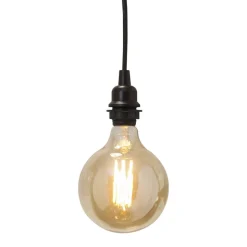 E27-fatning med Ute-kabel, 5 m, sort