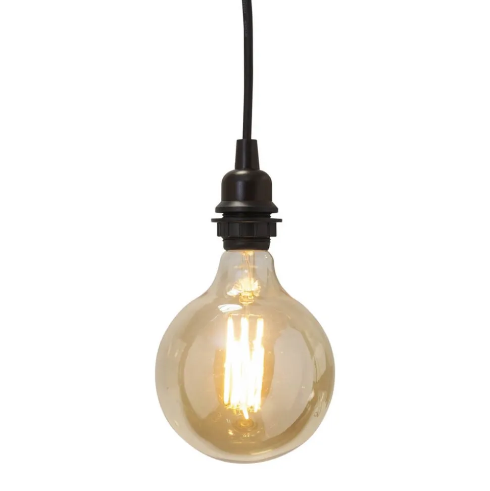 E27-fatning med Ute-kabel, 5 m, sort