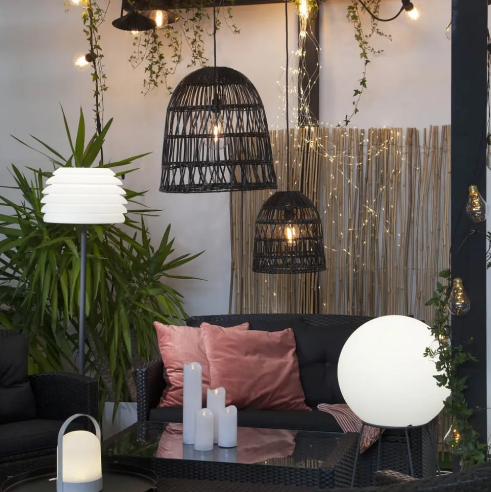 E27-fatning med Ute-kabel, 5 m, sort