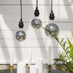 E27-fatning med Ute-kabel, 5 m, sort