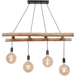 Egar Hængelampe i træ, 4 lyskilder