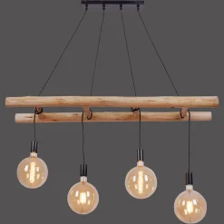 Egar Hængelampe i træ, 4 lyskilder