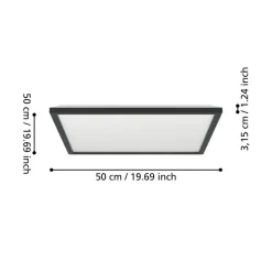 EGLO connect LED-loftlampe Rovito-Z, sort, 50 x 50 cm