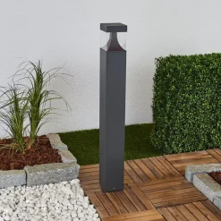 Egon LED pullert med kantet lampekrop