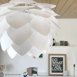 Ekstravagant designet pendellampe Silvia mini hvid