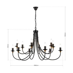 Elegant GARDA lysekrone herregårdsstil og tolv lys