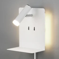 Element LED-væglampe med hylde, mat hvid
