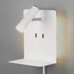 Element LED-væglampe med hylde, mat hvid