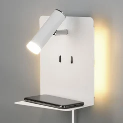 Element LED-væglampe med hylde, mat hvid