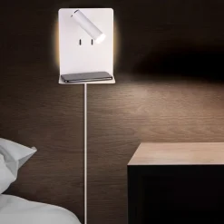 Element LED-væglampe med hylde, mat hvid