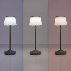 Emmi LED-bordlampe, solcelle, CCT, opladelig, grå