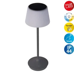 Emmi LED-bordlampe, solcelle, CCT, opladelig, grå