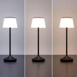 Emmi LED-bordlampe, solcelle, CCT, opladelig, sort