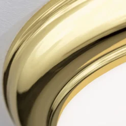 Empire loftlampe, Ø 35,5 cm, guld, matteret opalglas