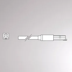 Endetilkobling til Volare-skinne Kabel 2m hvid