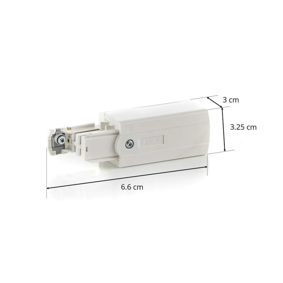 Endetilslutning højre til Noa strømskinne, hvid