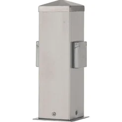 Energisøjle 400166 i stål med 2 stikkontakter