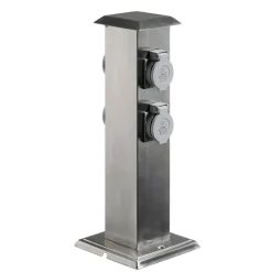 Energisøjle 400166 i stål med 4 stikkontakter