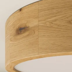 Envostar Kerio loftlampe, Ø 27 cm, naturrøget eg