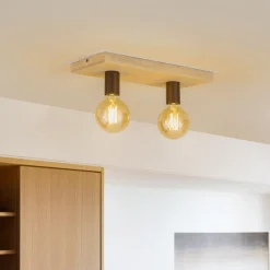 Envostar Lobo loftslampe 2fl. fyrretræsgrå