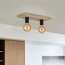 Envostar Lobo loftslampe 2fl. fyrretræsgrå